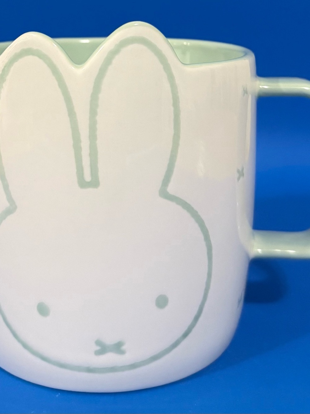 Miffy by Magenta Ceramic Mug Mint Green Interior Bunny Ears Rim 18 oz